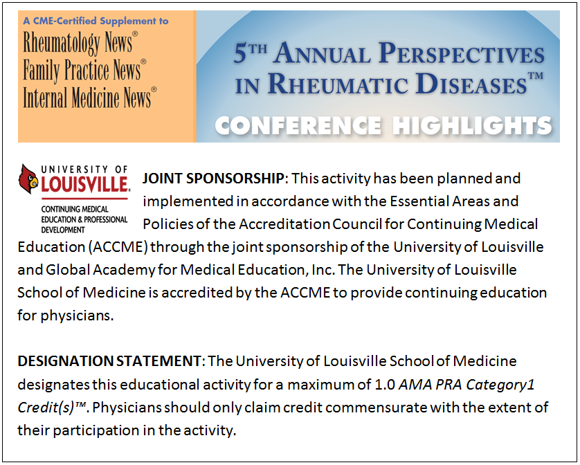 2013 Perspectives In Rheumatic Diseases Conference Highlights CME Post Test - Quiz
